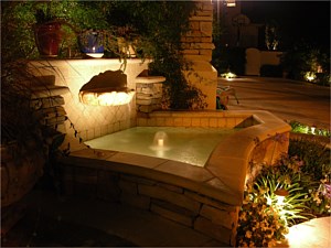PIN POINT LIGHTING with RAISED FOUNTAIN